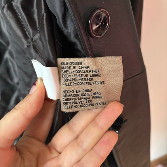 Excelled Collection Leather Trench Coat - Picture 4 of 10